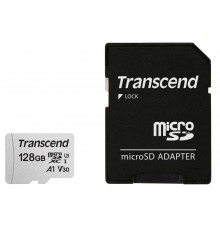 Карта памяти 128GB MicroSD UHS-I U1 Transcend 300S 100 МБ/с Class 10 R95 + SD адаптер